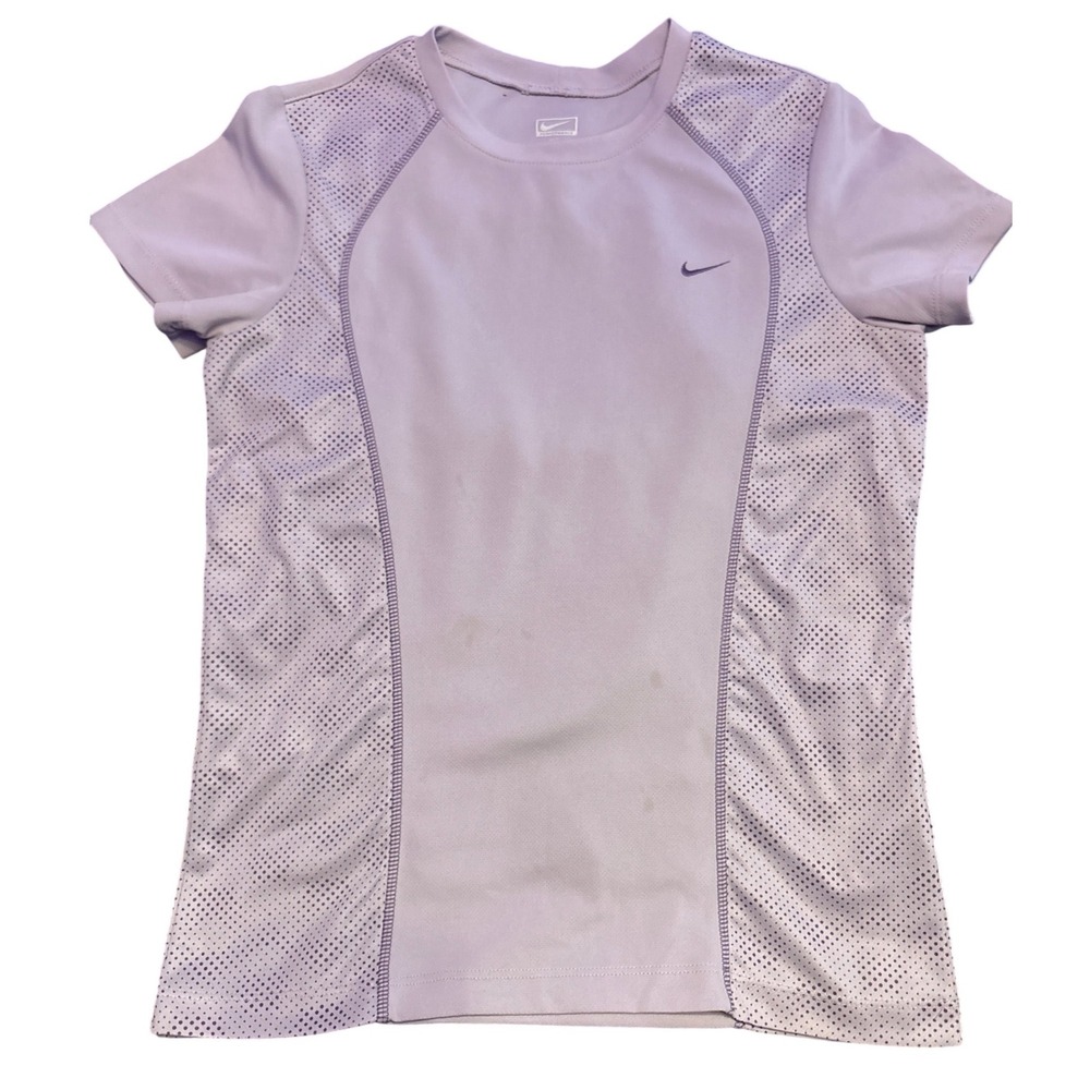 Nike Women's Lavender Performance Mesh Panel Athletic Shirt, Size Medium
